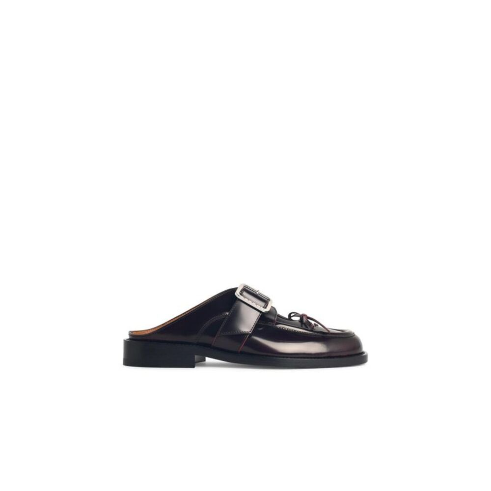 Marni Burgundy Leather Sabots Women